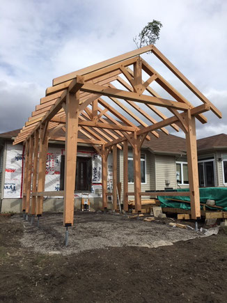 Douglas Fir attached sunroom and hot tub shelter