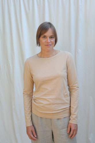 Basicshirt / langarm / sand