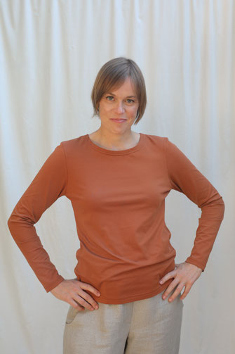 Basicshirt / langarm / rost