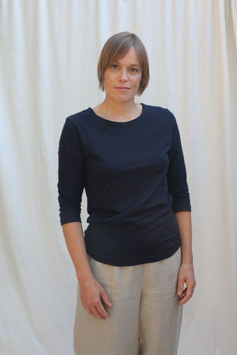 Basicshirt / 3/4 Arm / dunkelblau