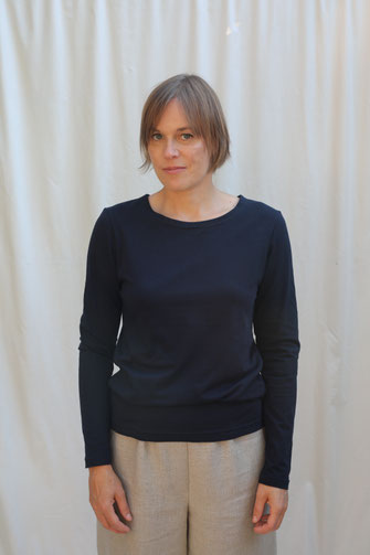 Basicshirt / langarm / dunkelblau
