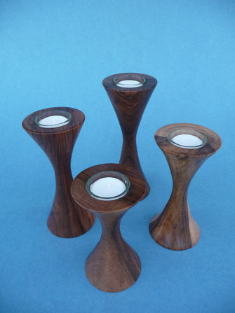 Kerzenständer Recheaukerzen Nussbaum Drechseln Drechslerei Holzartikel Kunsthandwerk Holz, Geschenk Geschenkartikel Mitbringsel Kunst