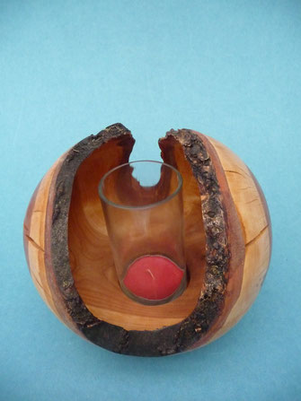 Windlicht Kirschbaum Drechseln Drechslerei Holzartikel Kunsthandwerk Holz, Geschenk Geschenkartikel Mitbringsel Kunst