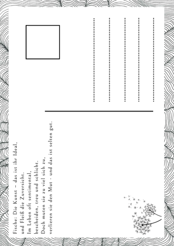 Postkarte "Sternzeichen Fische" Rückseite