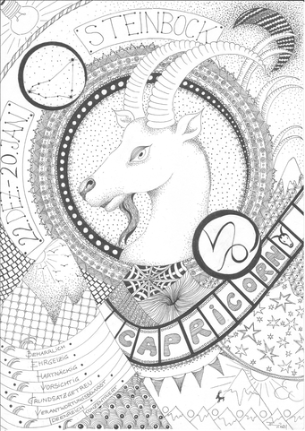 Postkarte "Sternzeichen Steinbock" Vorderseite