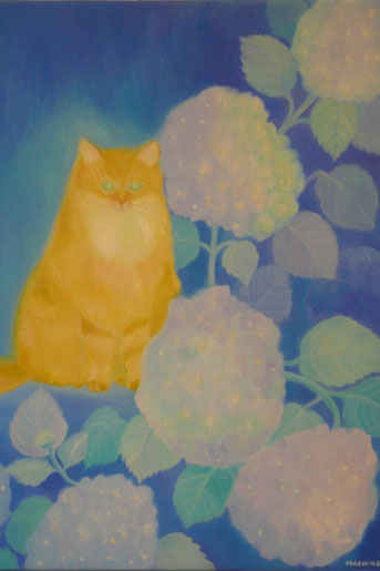 Lilly mit Hortensien 40x50cm