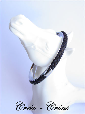 bracelet personnalisé crin de cheval et acier inoxydable