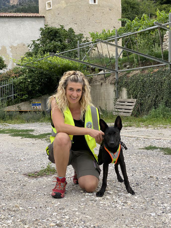 Christine mit Holländischem Schäferhund (Hollandse Herder) Mamba