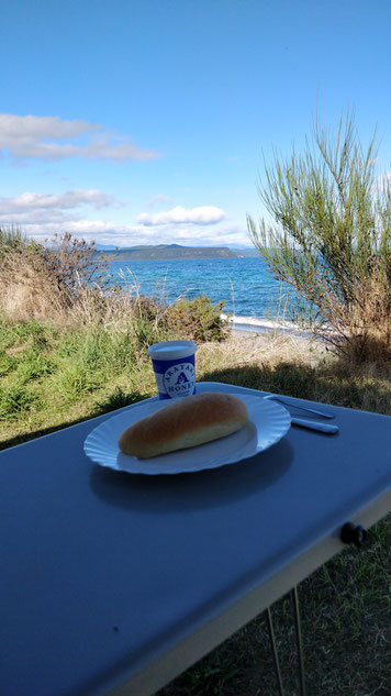 Notre dernier petit-déjeuner en van :)