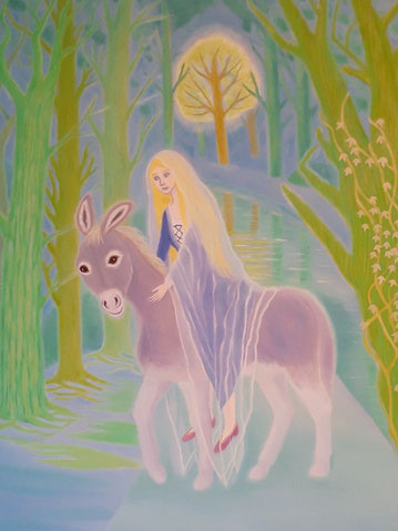 Two wanderers ( " The lovely Myfanwy" by Walter de la Mare) 70x60cm