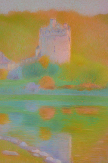  A castle at the water 52.5x42.5cm