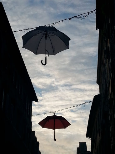 Le decorazioni natalizie di via del Pellegrino sono un po' sui generis...ma a me piacciono moltissimo!