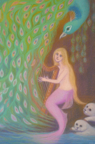 Praise of the peacock 62.5cmx52.5cm