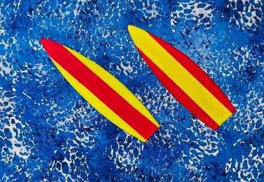 " Makai - The Surfers and the Ocean " Size : 28 x 38 cm Description : The free spirit of the surfer meets the immensity of the ocean. A world to fear, respect and love.