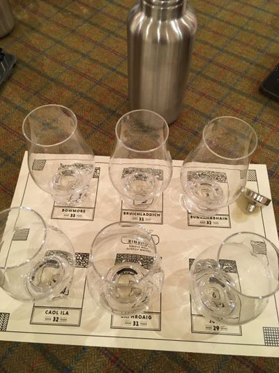 Empty glasses after the Ardnahoe Kinship Tasting 2022