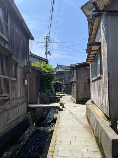 路地に入ると水路が張り巡らされていて、以前は洗濯など住民の生活に必要なものとして活用されていた。