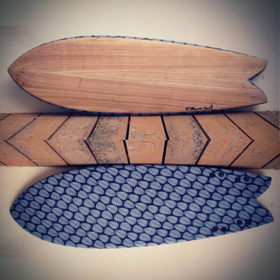 Fish surfboard paulownia wood