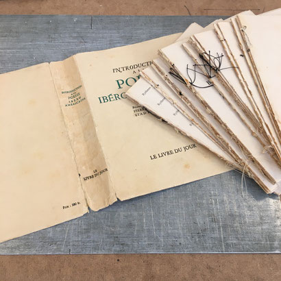 Plaçure: débrochage et nettoyage - reliure d'art et restauration de livres anciens - art du papier et papeterie créative - atelier idéephémère 64260 Bielle