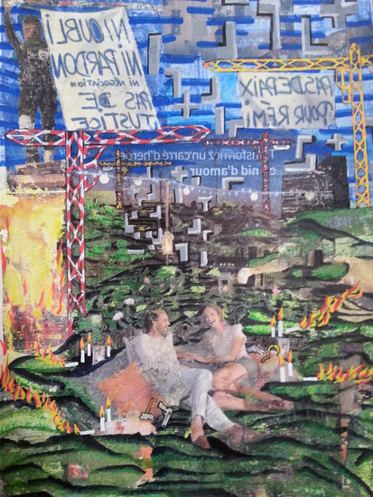 Techniques mixtes & transferts d'images sur papier, 30X40cm, 2019