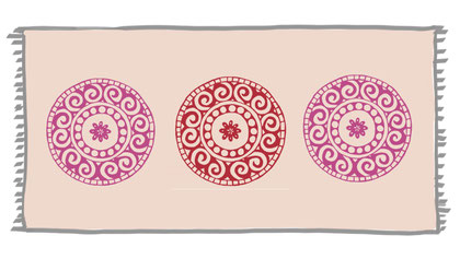 Yogadecke "Bila" Mandala Baumwolle 100 x 200 cm