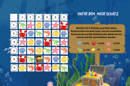 Unter dem Meer -kostenloses Sparspiel Template für die Umschlagmethode