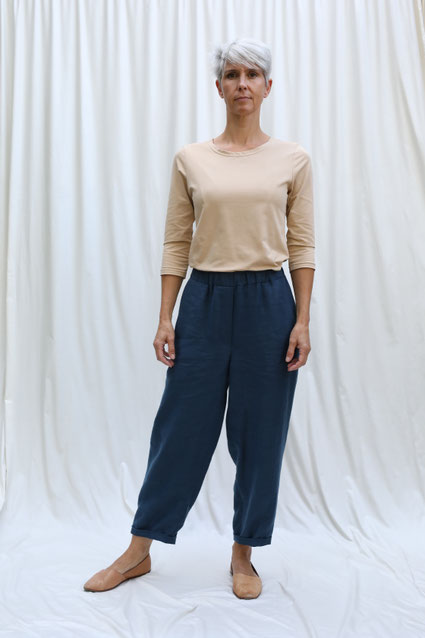 Coconhose / mittelblau / Leinen