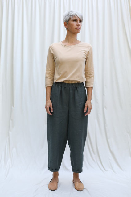 Coconhose / dkl.grau / Leinen