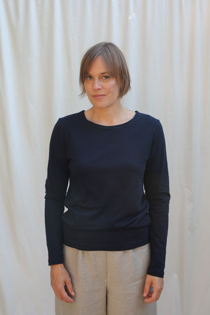 Basicshirt / langarm / dunkelblau