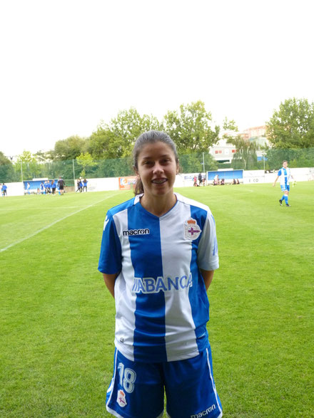 "Peke" en el R.C. Deportivo esta temporada - Foto: Revista do Fútbol Feminino Galego