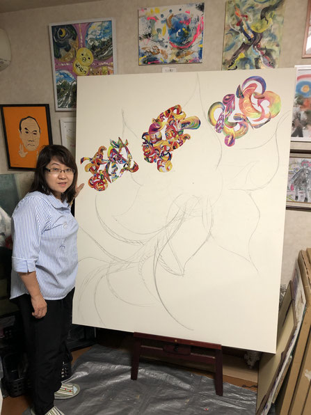 TAmAKIさん：新作F100号に挑む！！！