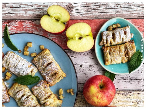 Warme Apfeltasche Blaetterteig Rezept mit Zimt l Was tun mit Aepfeln