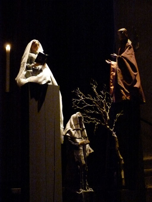 Maria, Joseph und der Engel Gabriele als zentrale Szene in der Krippe Lyskirchen (FOTO: Lyskirchen)