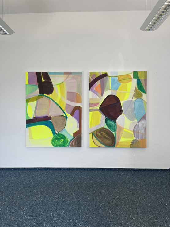 Unobvious XXXI Diptychon 2025 Acryl auf Leinwand 160 x 240 cm 