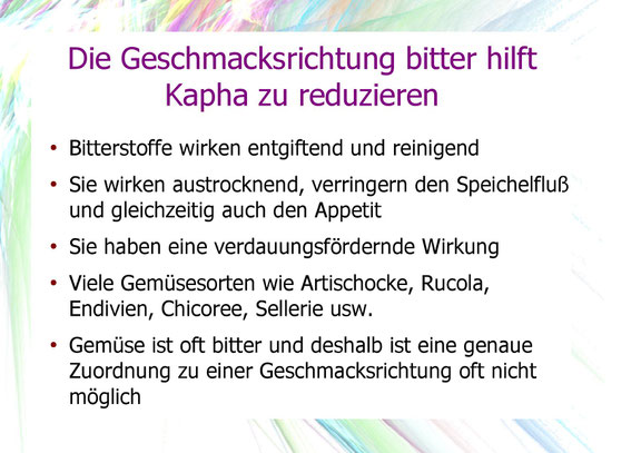 Wie die Geschmacksrichtung bitter Kapha reduziert und dessen Wirkung