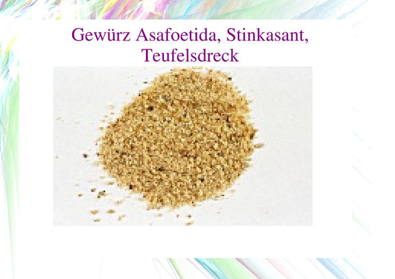 Gewürz Asafoetida. Stinkasant, Teufelsdreck.