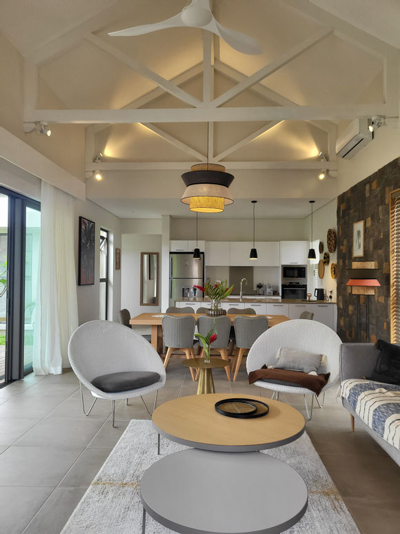 Villa a louer a l’île Maurice situé a grand baie pas cher avec trois chambre par jinvesty île Maurice 