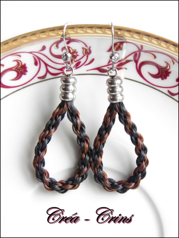 boucles d'oreilles crin de cheval personnalisé