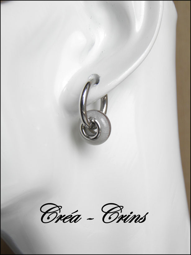 boucles d'oreilles personnalisables résine crin de cheval 