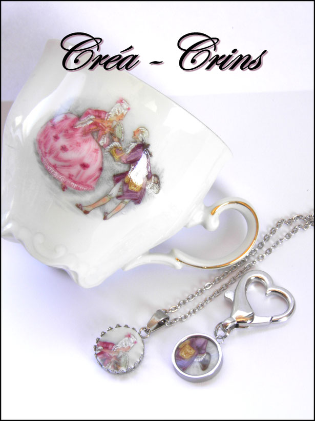 bijou pendentif vaiselle recyclée porcelaine cassée tasse