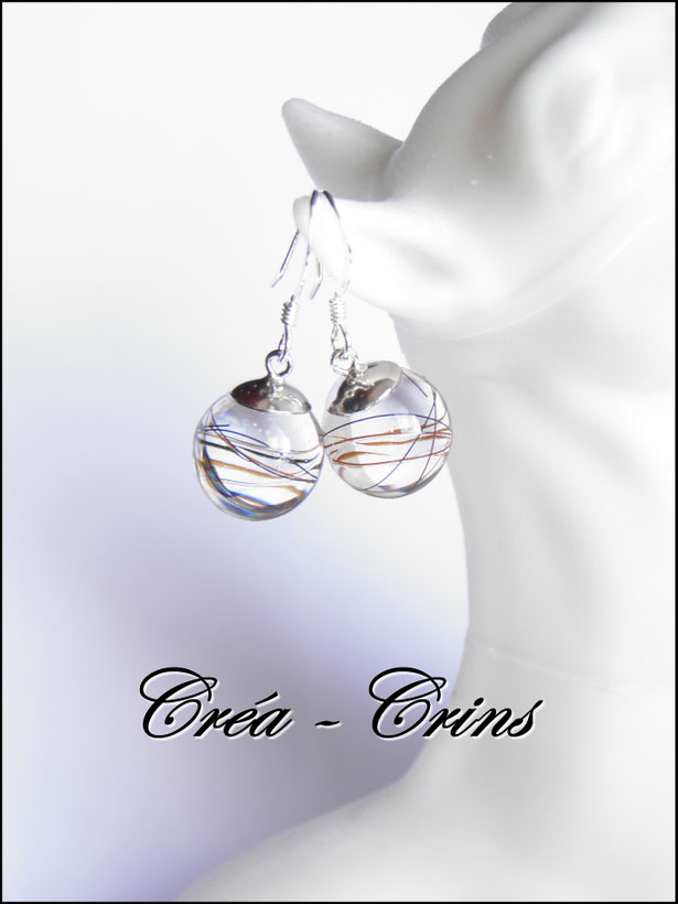 boucles d'oreilles crin de cheval personnalisé