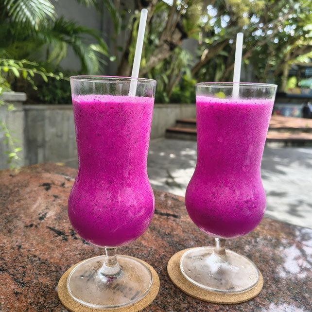 Een verfrissende Smoothie gemaakt van Pitaya (Drakenfruit)