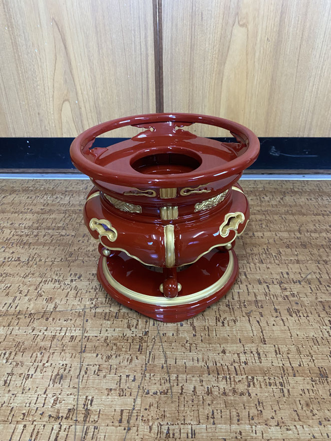 丸金台　朱塗金色塗装仕上　完全修復