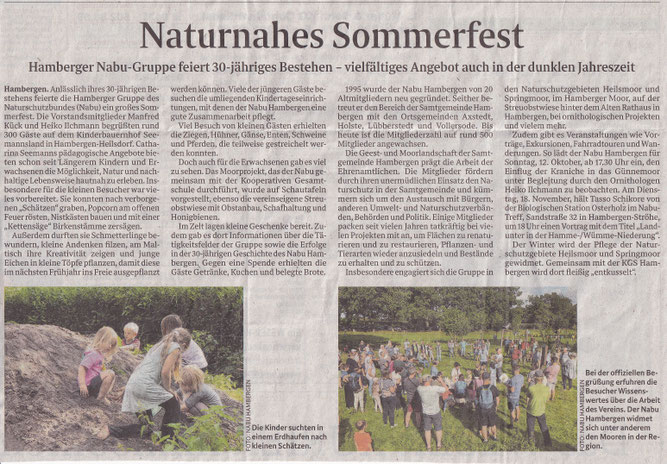 Bericht im Osterholzer Kreisblatt vom 13. September 2025