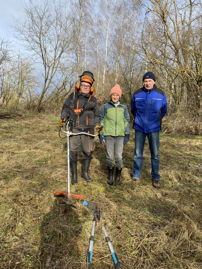 Arbeitseinssatz Krötechteiche 21.02.26      Foto:NABU/S.Burghardt