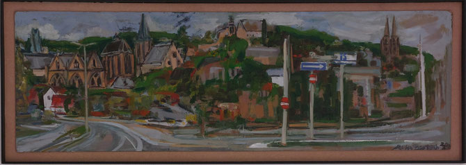 Panoramablick Marburg 45x140 Öl HF 2021