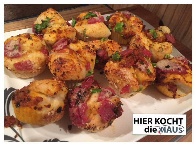 herzhafte Muffins l Muffin Pizza aus nur 5 Zutaten