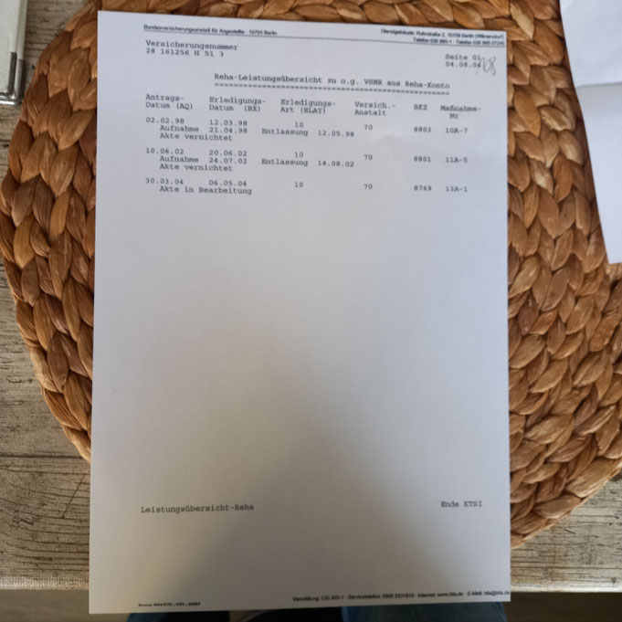 Beweis 22 a Aus den Akten der DRV Bund: Akten vernichtet!