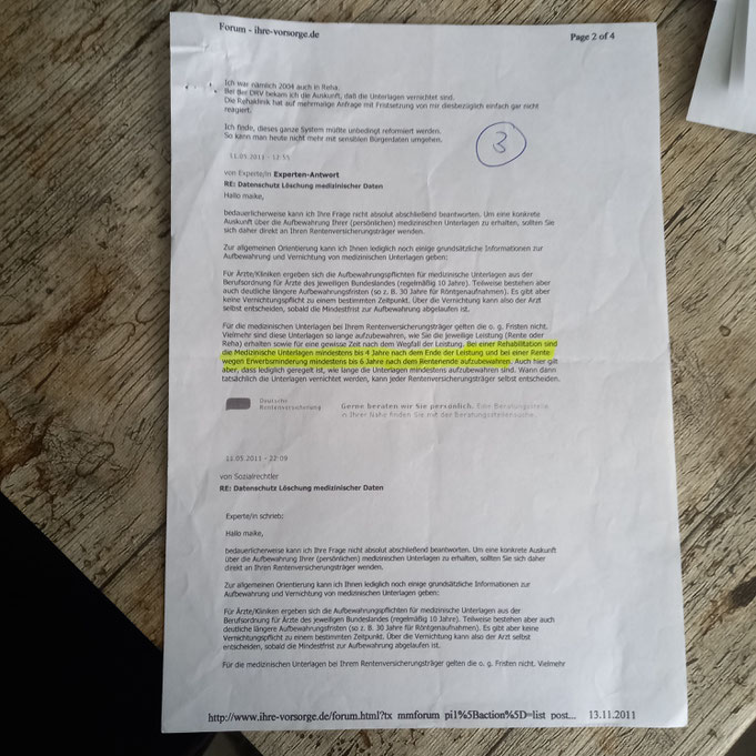 Beweis 24 Aufbewwahrungsfristen für schutzwürdige Akten durch die Rentenversicherung heute: Nicht ein Jahr, sondern allermindestens 4 Jahre! Laut Expertenauskunft der Rentenversicherung...