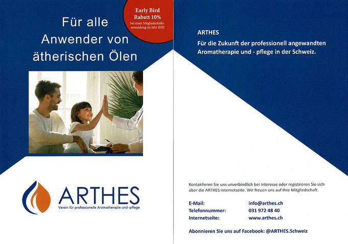 Flyer ARTHES "Verein für professionelle Aromatherapie und -pflege Schweiz"