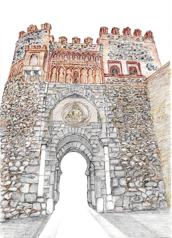 Toledo 　Porta del Sol（太陽門）：14世紀にヨハネ騎士団により建設されています。